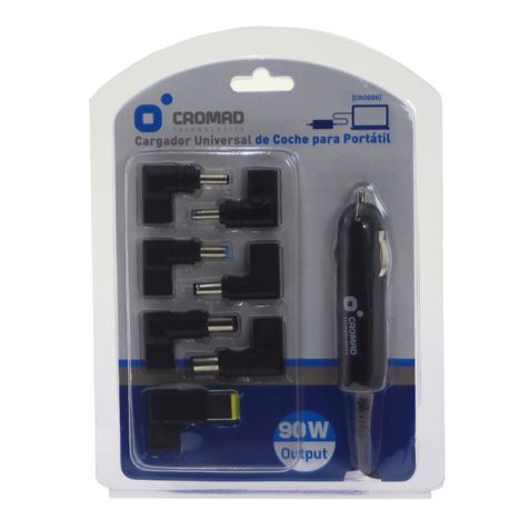 ALIMENTATORE DA MACCHINA AUTO CROMAD 90W CON ADATTATORI CR0986